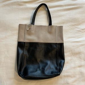 Leather & suede tote